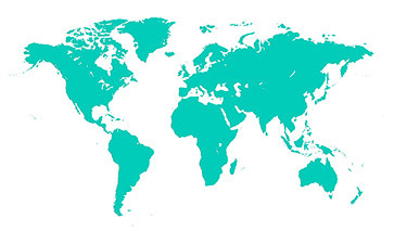 Turquoise world map