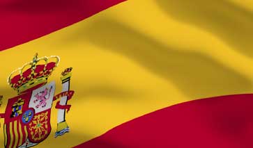 A close up of the Spanish flag