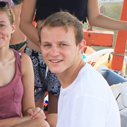 Cambodia TEFL intern Charlie Adams on a boat trip in Sihanoukville, Cambodia