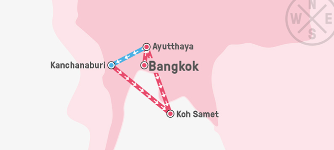 Map of the i-to-i 2 month Thailand TEFL Internship