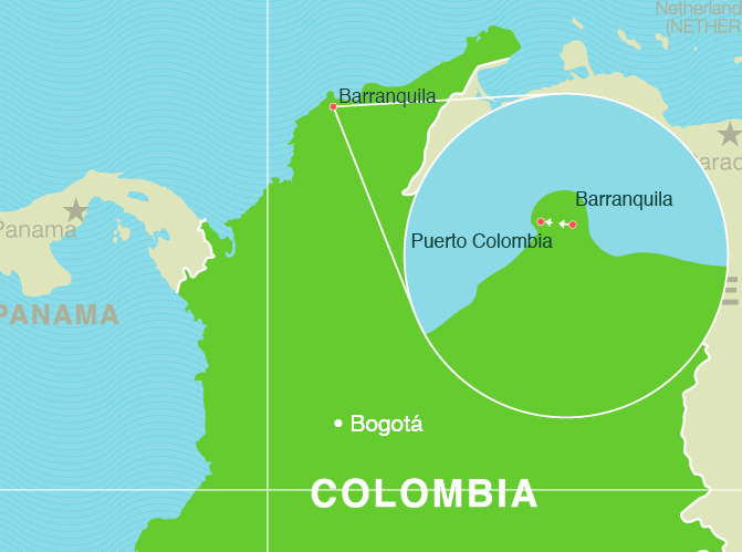 Colombia TEFL Experience Map