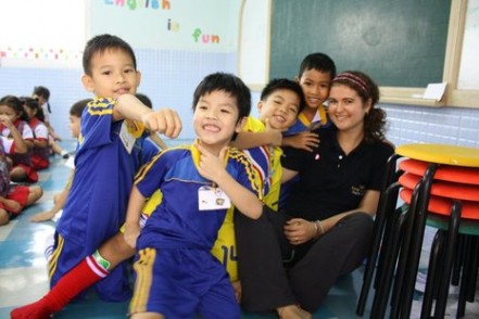 Jess with her students