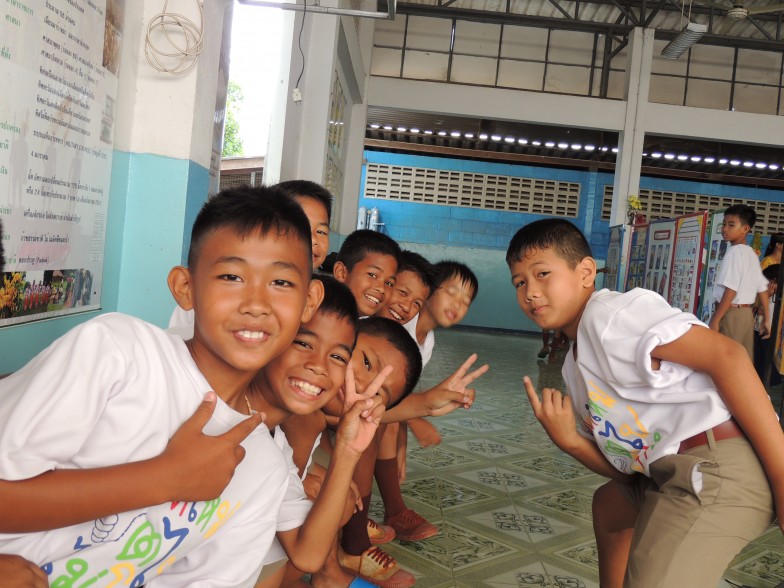 Group of Thai school children