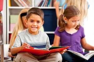 Young boy in a TEFL classroom