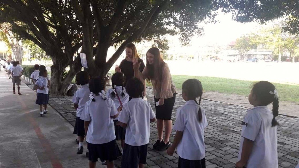 TEFL teachers playing with the students