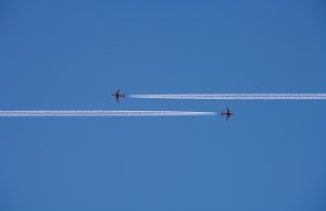 two planes in the sky