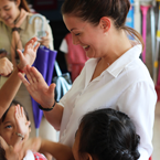 TEFL teacher with students