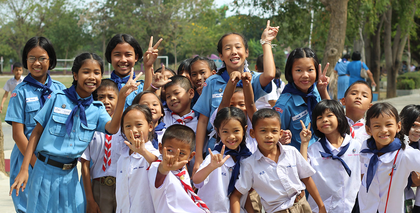 TEFL pupils in playground