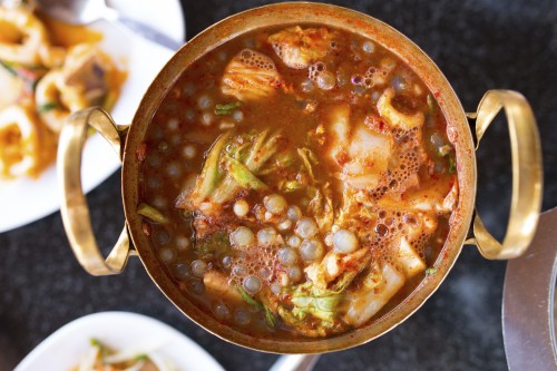 A bowl of Thai blood soup