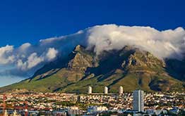 South Africa city and mountains