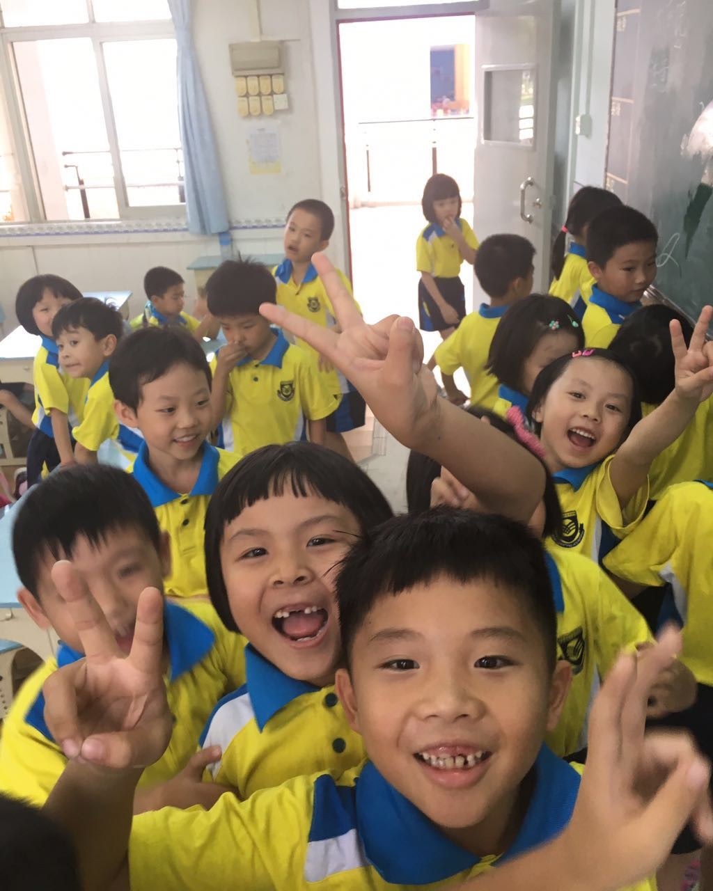 Students learning English at school in Foshan, China