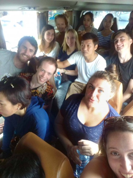 Squashed bus on i-to-i TEFL intern trip to Ninh Binh Vietnam