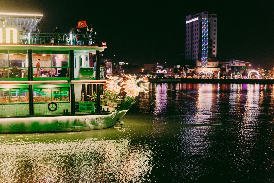 Vietnam nighttime boat trip 