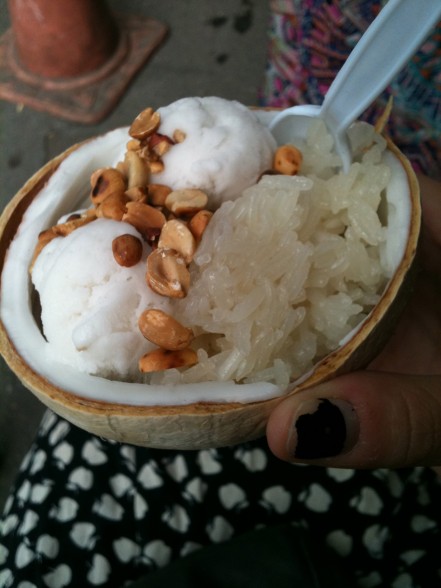 Rice and ice cream dish Asia