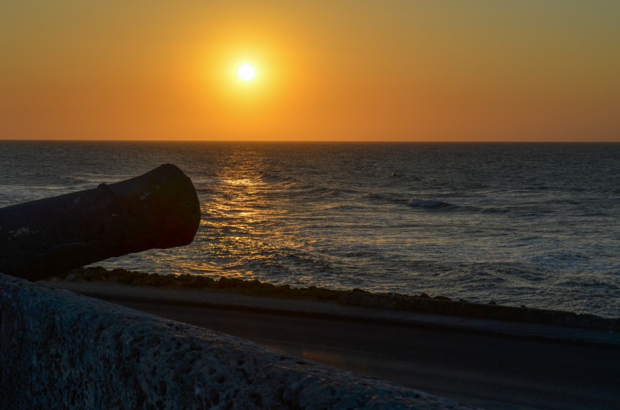 Sunset on beach in Catanega, Colombia 