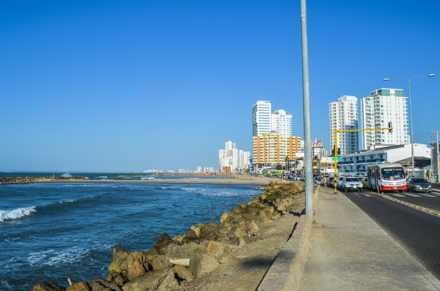 Street along the beach in Catanega Colombia 