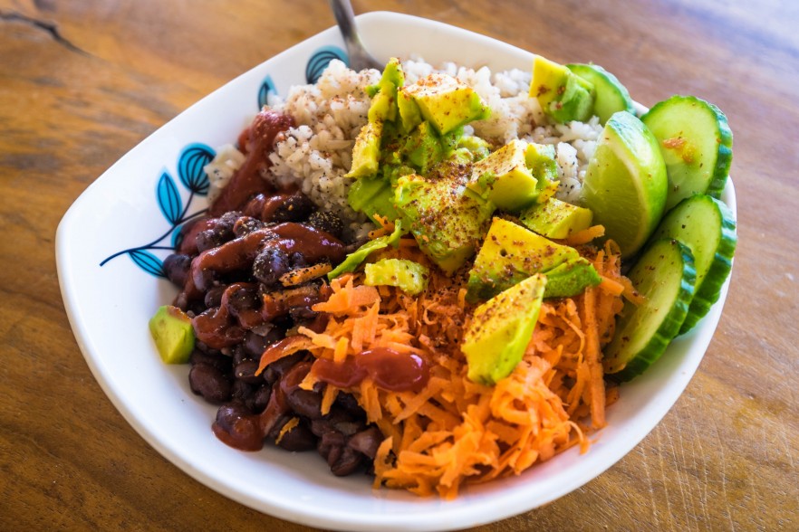 Colourful vegan Colombian salad