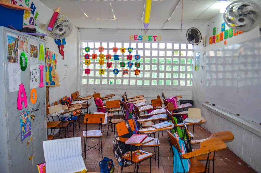 Empty classroom in Colombia