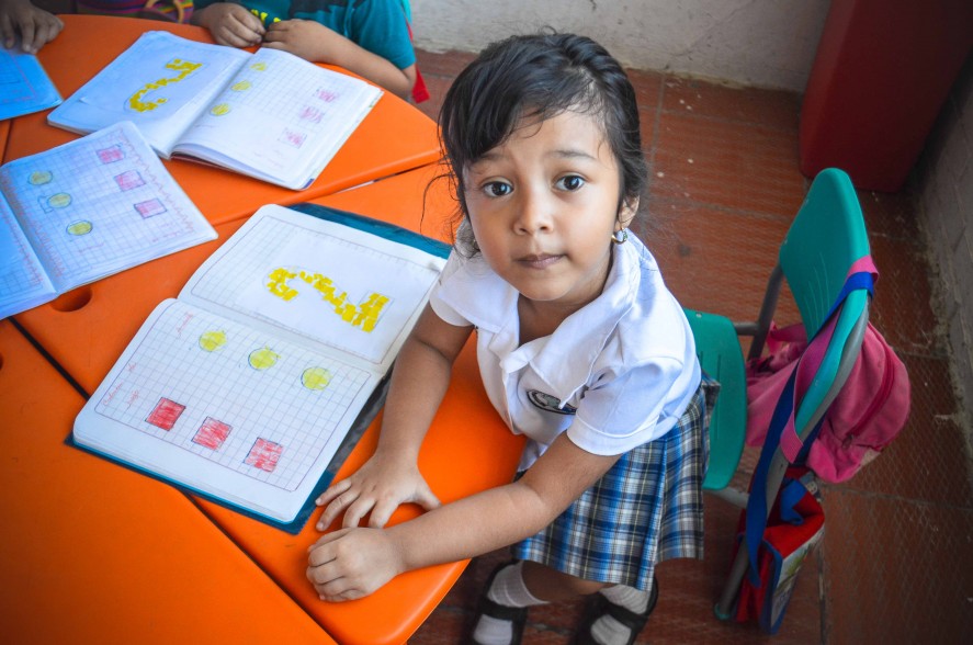 Female student in Colombian school