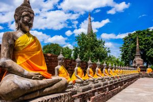 Row of buddha statues