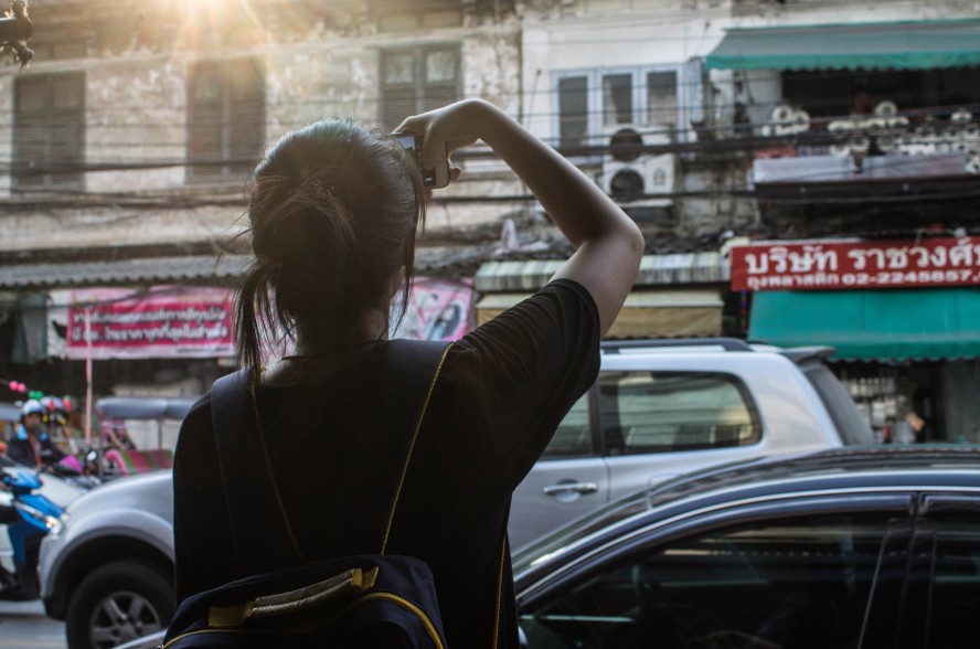 girl taking pictures