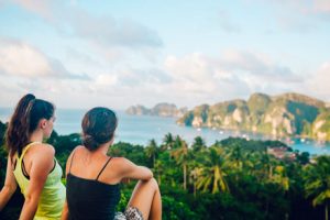 Two girls travelling in Thailand