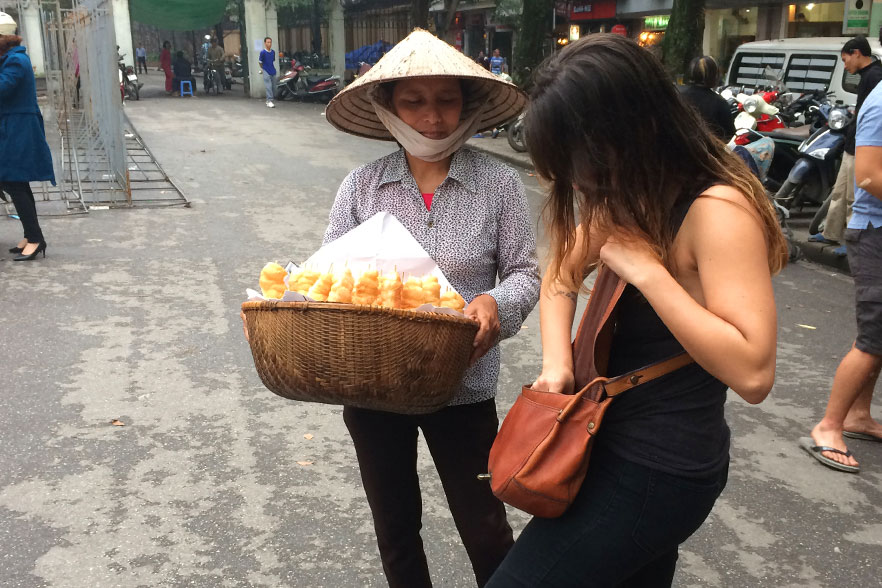 buying local produce in Hanoi