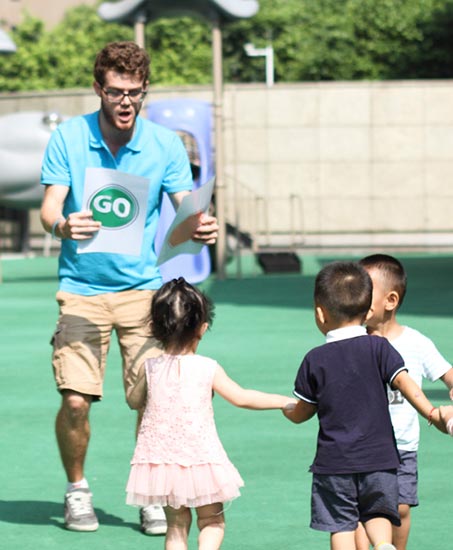 A TEFL teacher with students