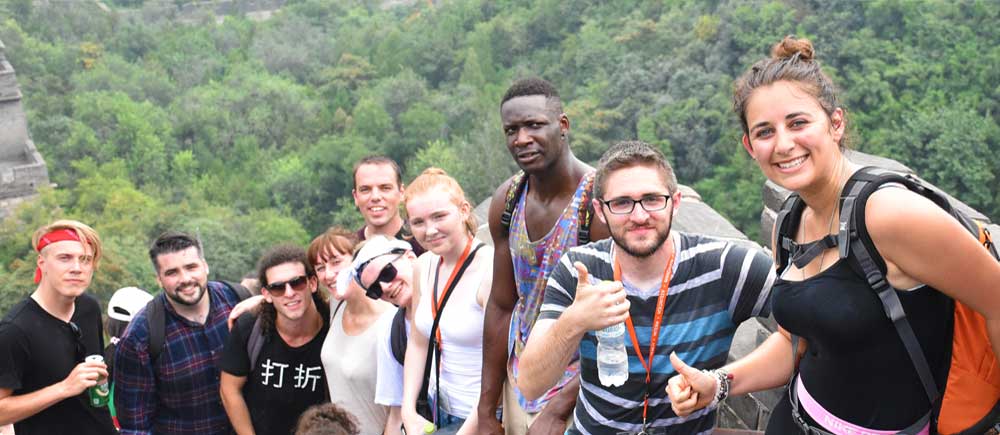 A group of TEFL teachers at the Great Wall of China