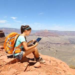 Girl on mountain