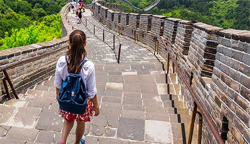 Girl at Great Wall of China