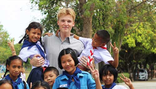 TEFL teacher with students