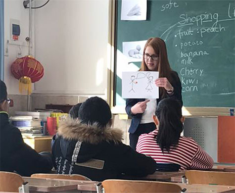 TEFL teacher in classroom with students