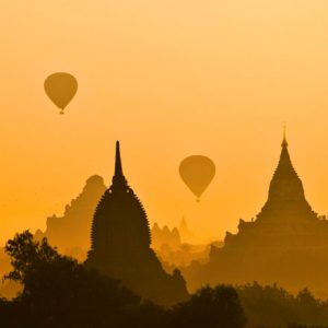 Hot air balloons in Bagan