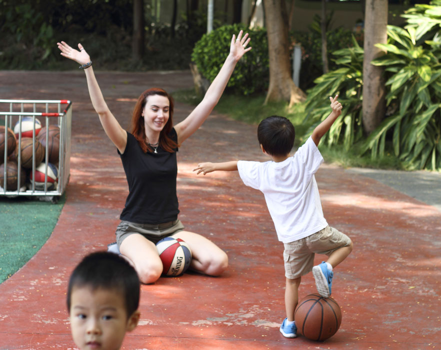 TEFL teacher playing English games