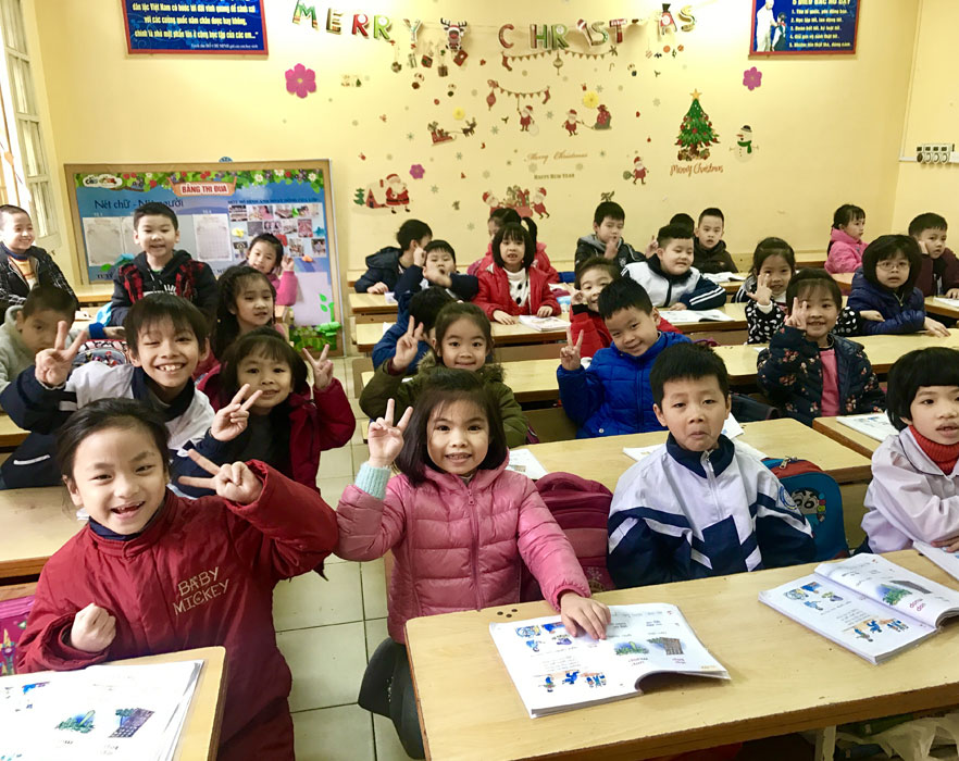 classroom of children