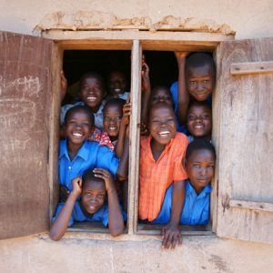 Kids at a school in Africa