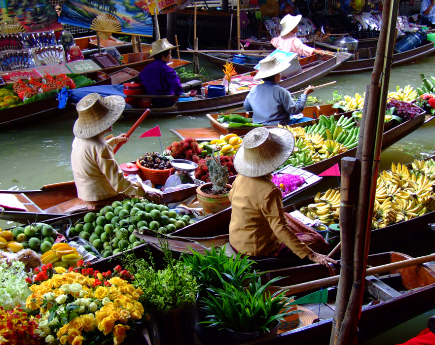 Thai floating market
