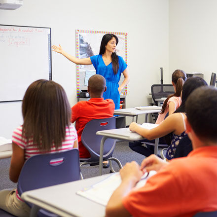 Teacher in classroom