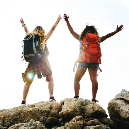 Climbers at top of mountain