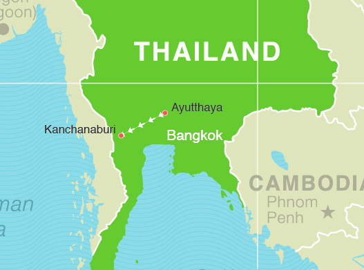 map of thailand