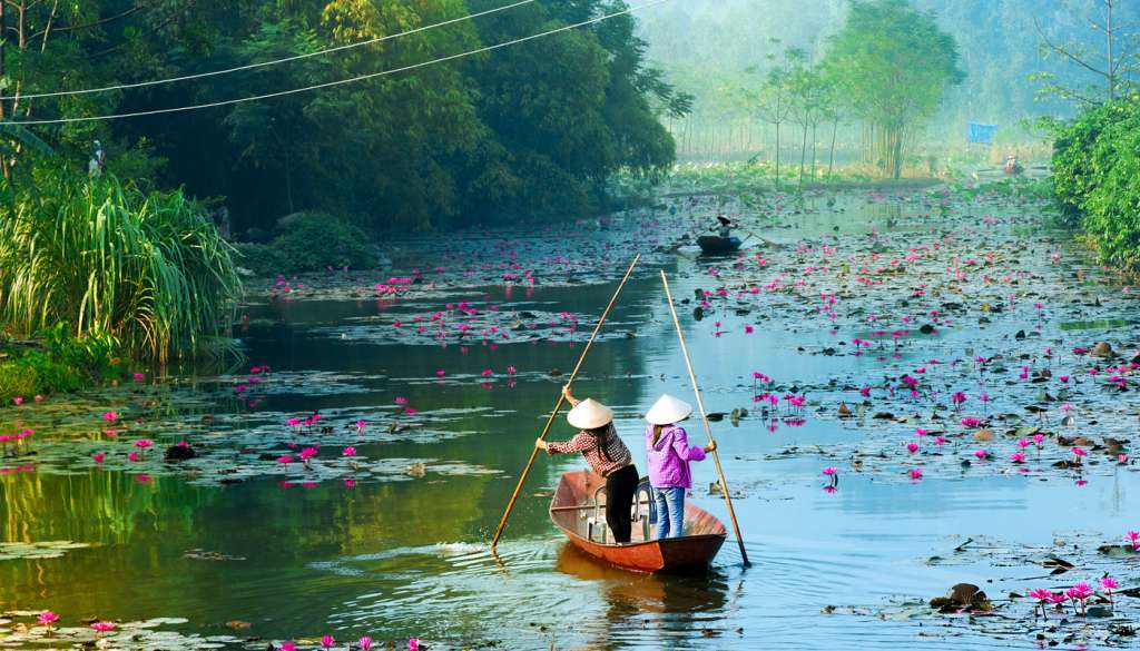 Boat on river in Vietnam