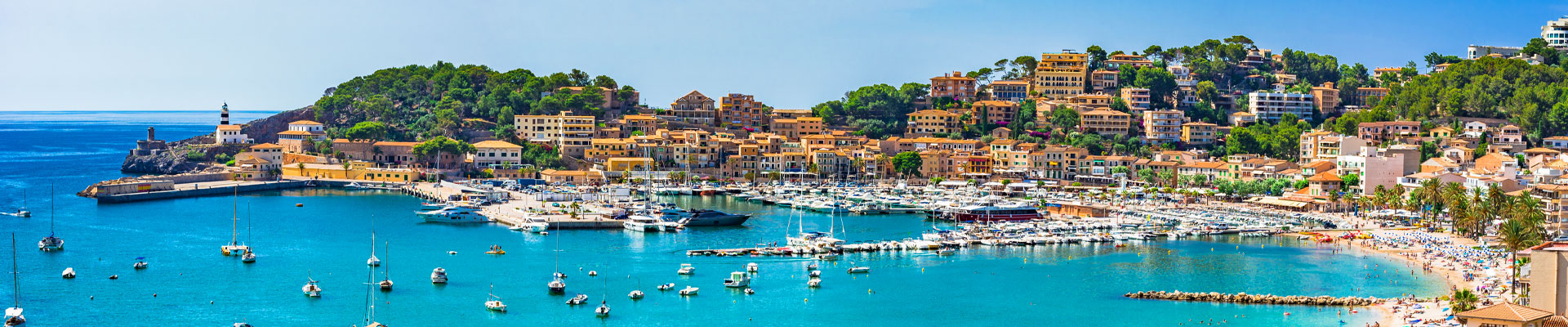 Spanish beach scene with boats