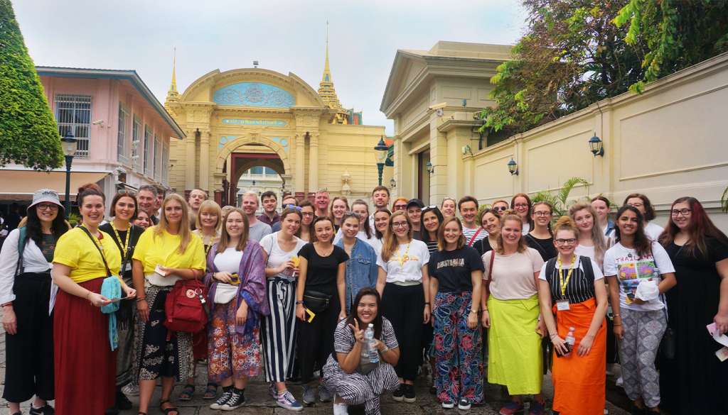 Group of interns in Thailand on orientation