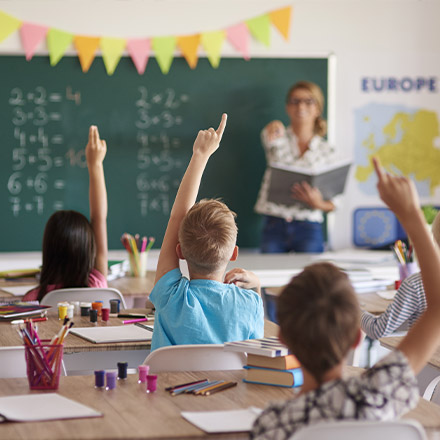 TEFL teacher in classroom with children