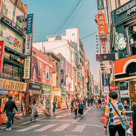 Myeongdong streets, South Korea