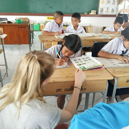 TEFL teacher in classroom with students