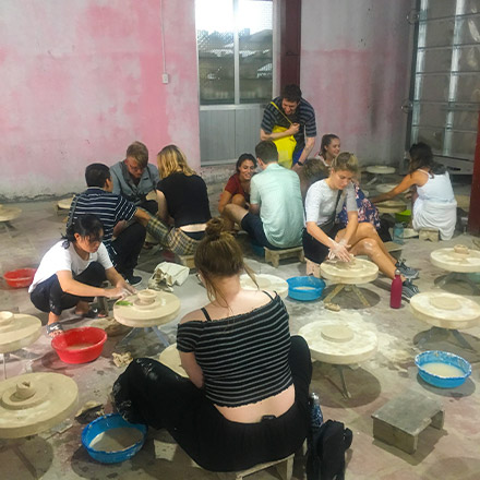 Emily during pottery class