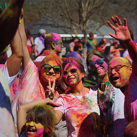 TEFL teachers at colour festival