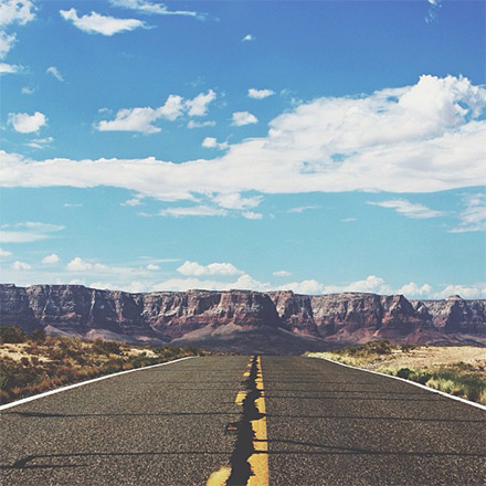 Road in front of mountains